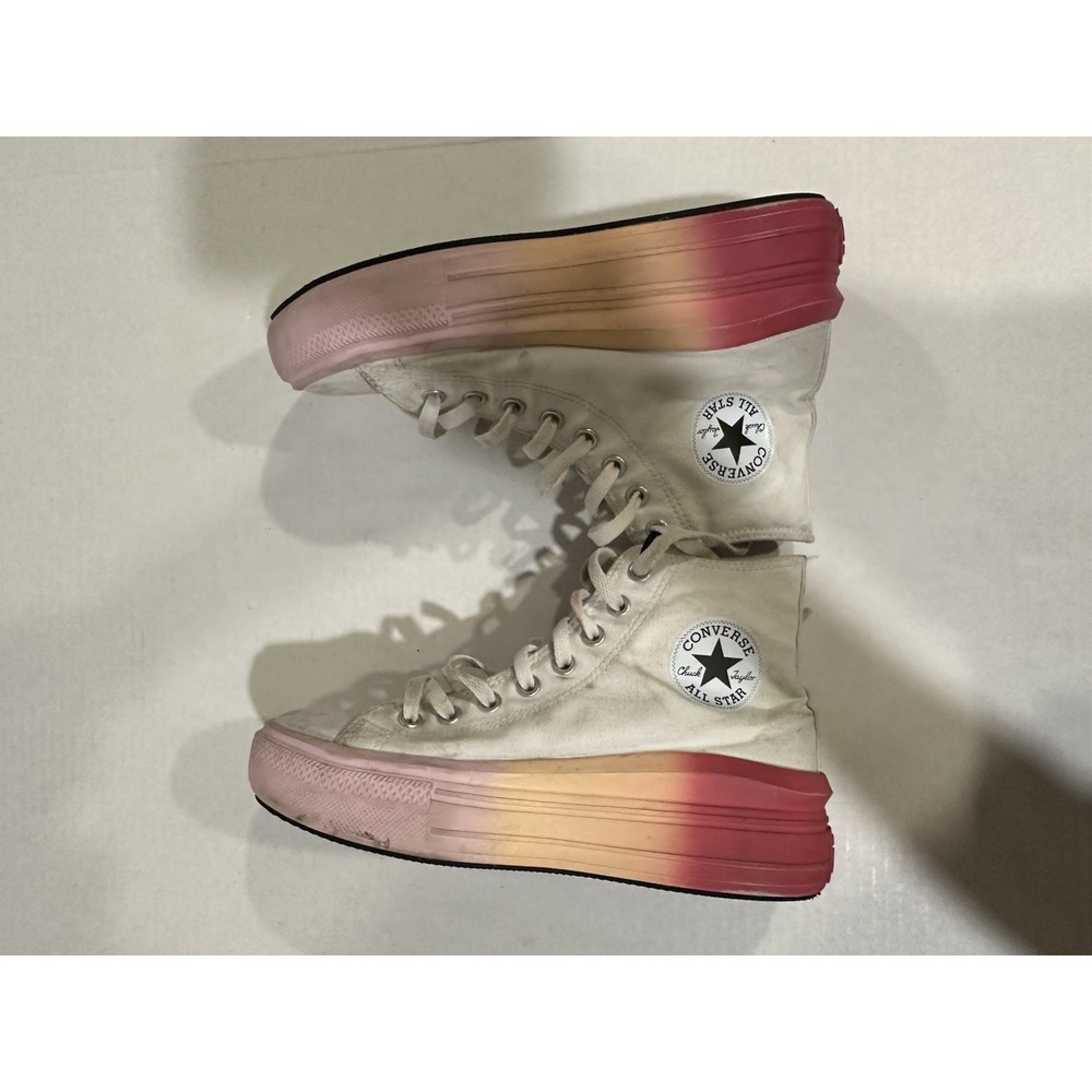 Converse Chuck Taylor All-Star Move Platform High Tops White Pink Sole Size 6.5